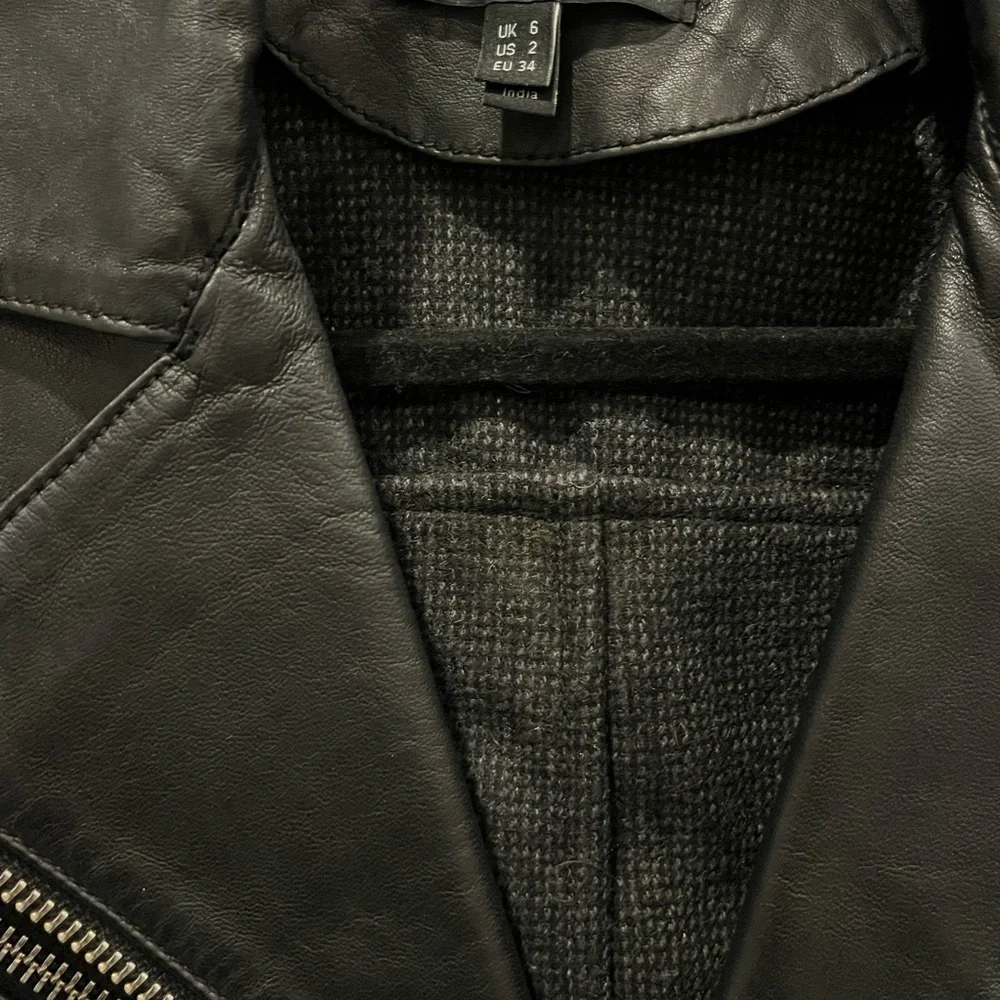 Muubaa Black Leather Biker Jacket - Picture 5 of 6